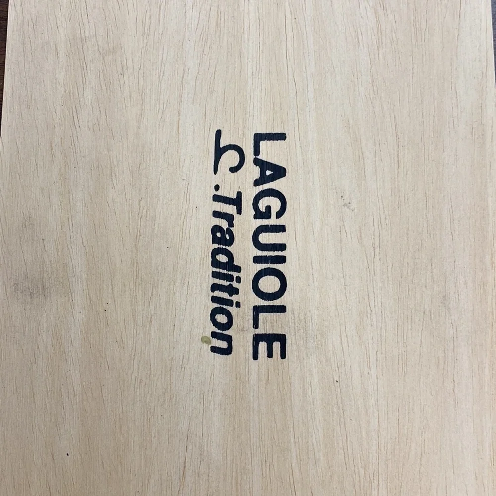 LAGUIOLE CUTLERY OF 6 FORKS WITH BOXWOOD HANDLE AND STAINLESS STEEL BOLSTERS
